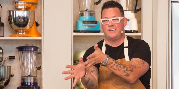 AUSTIN, TX - APRIL 26: Chef Graham Elliot co-hosts 'So Fresh And So Spring, Spring' during the third annual Austin FOOD & WINE Festival at Butler Park on April 26, 2014 in Austin, Texas. (Photo by Rick Kern/WireImage)