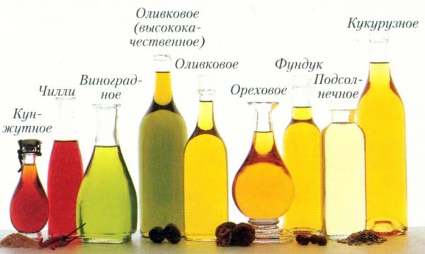 растительные масла в меню