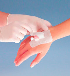 Пластырь для фиксации катетеров на руку тканевый