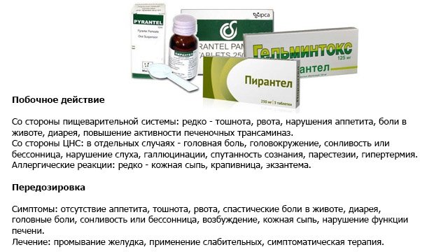 пирантел побочные действия