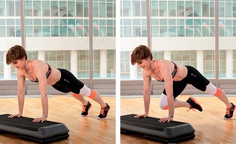 Скалолаз на степ-платформе