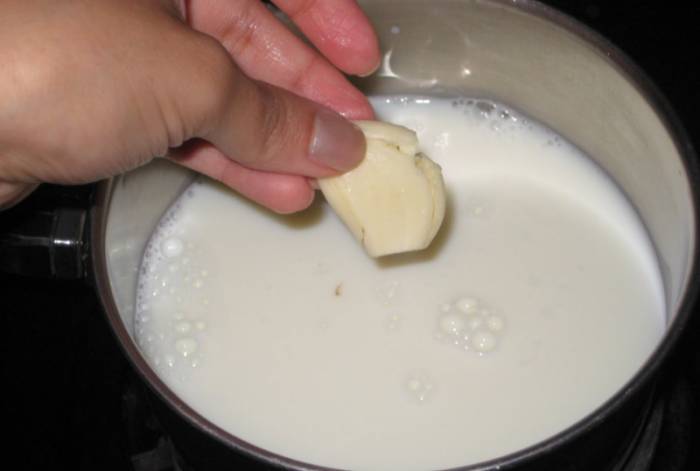 чеснок с молоком