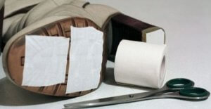 Матерчатый пластырь для зимней обуви белый